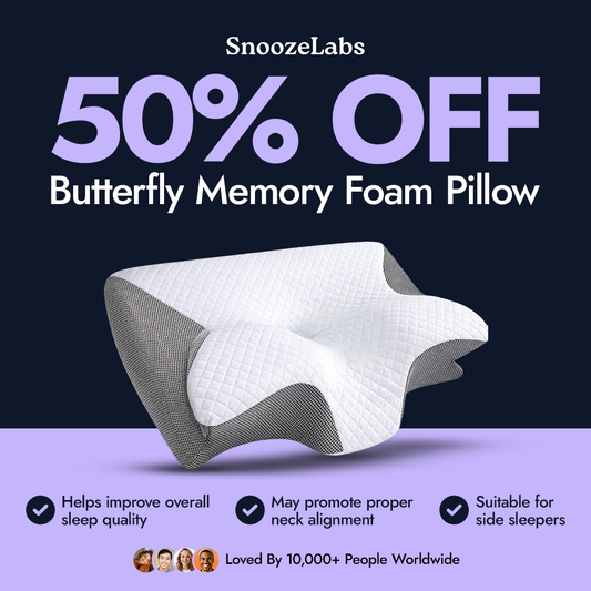 SnoozeLabs - Ergonomic Butterfly Memory Foam Neck Pillow